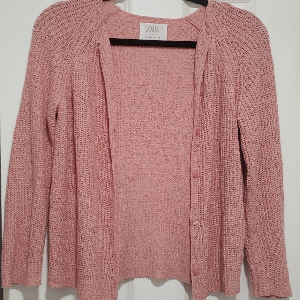 Zara kids girls cardigan pink size 11 12